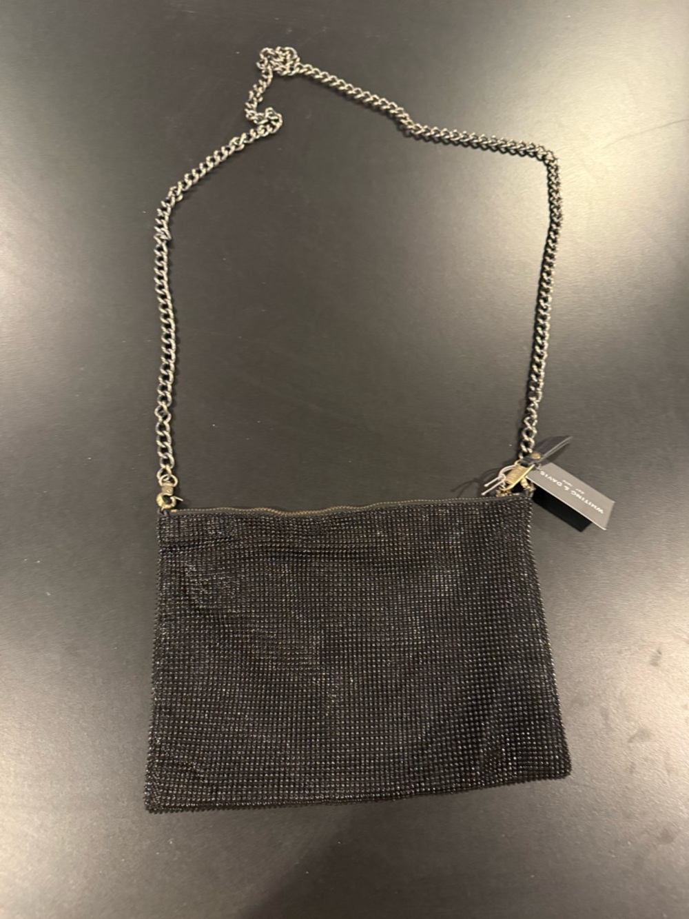 Beaded Black Crossbody with Gold Accent - Whiting and Davis - Picture 2 of 4